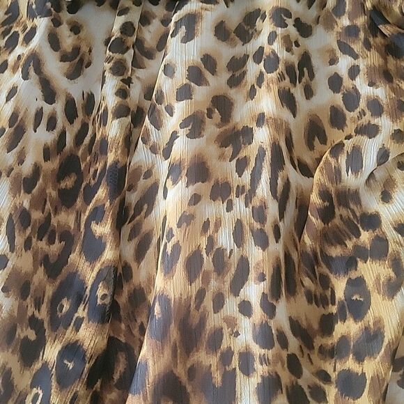 NEW Naven Leopard S M Modest Flowy Long A Line Chiffon Sheer Flare Maxi Skirt - Picture 6 of 12